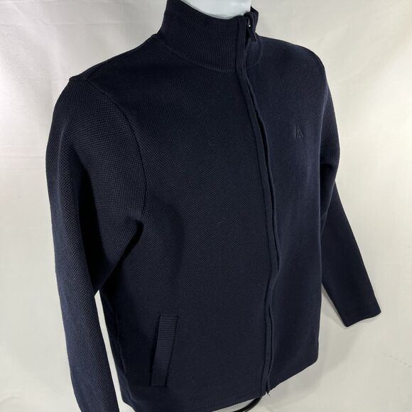 Marc Asher Pullover Blue Full Zip Sweater Knit Jacket Mens Small Soft Touch NWT - Picture 4 of 11